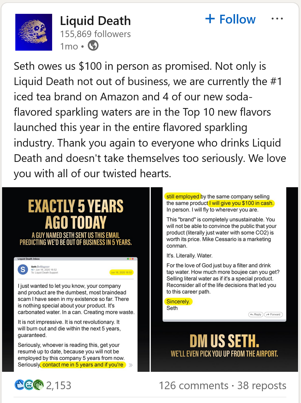 AI LinkedIn Post  example