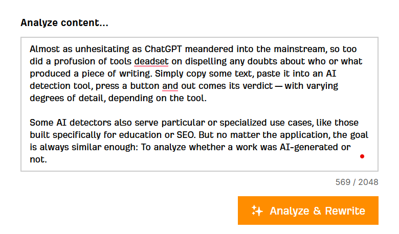 how ai detectors work screenshot