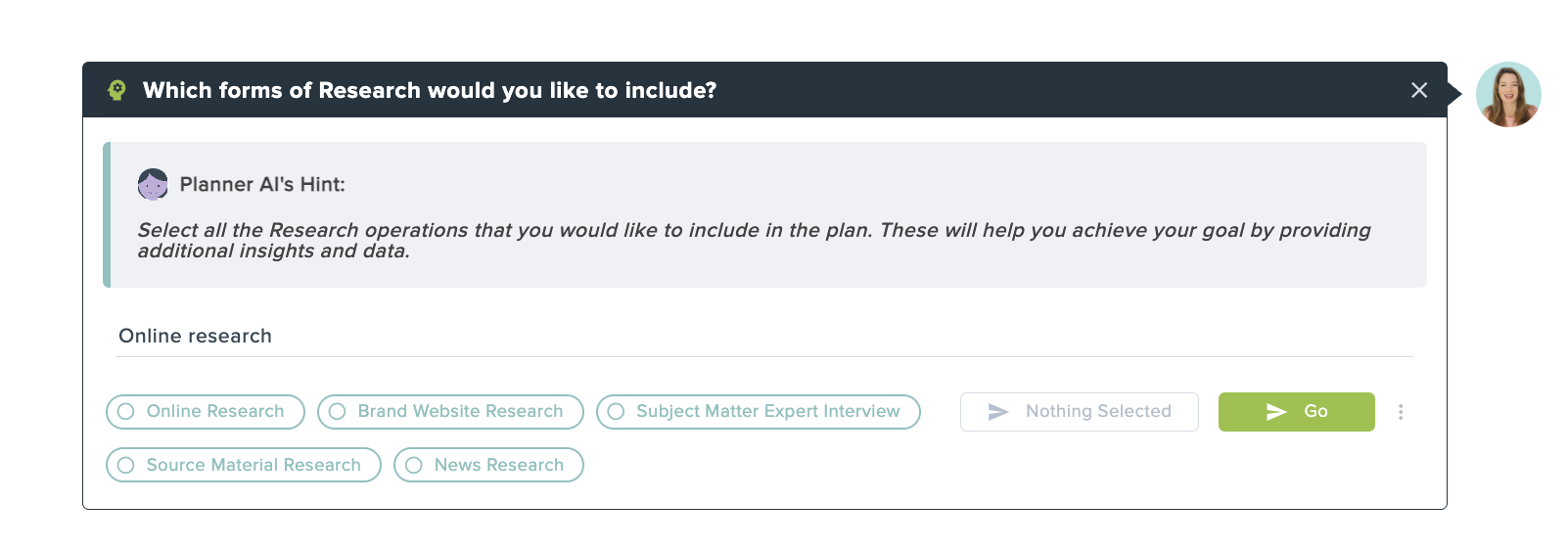 contentmarketing.ai assistants clarifying the project scope. 